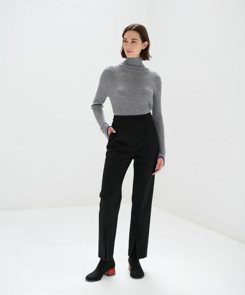 LANVIN en Bleu / ランバン オン ブルー その他パンツ | フロントスリットスリムパンツ | 詳細1