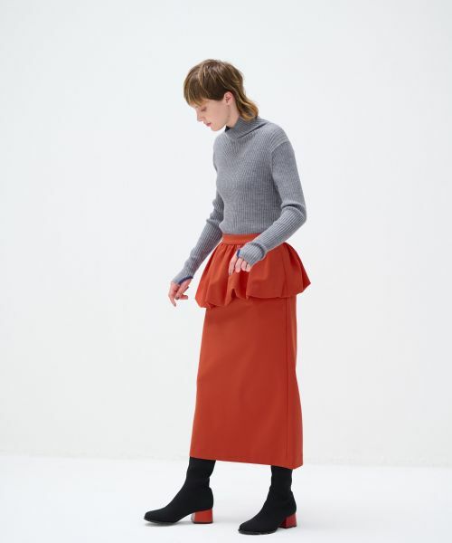 LANVIN en Bleu / ランバン オン ブルー ロング・マキシ丈スカート | ニットジョーゼットペプラムスカート | 詳細1