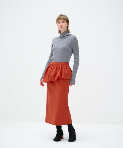 LANVIN en Bleu / ランバン オン ブルー ロング・マキシ丈スカート | ニットジョーゼットペプラムスカート | 詳細3