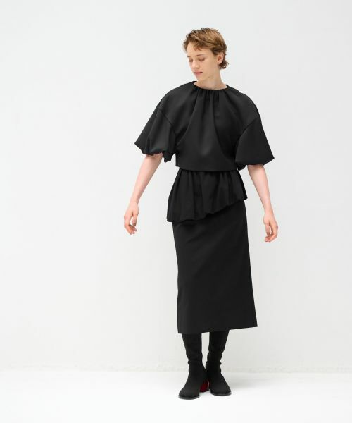 LANVIN en Bleu / ランバン オン ブルー ロング・マキシ丈スカート | ニットジョーゼットペプラムスカート | 詳細4