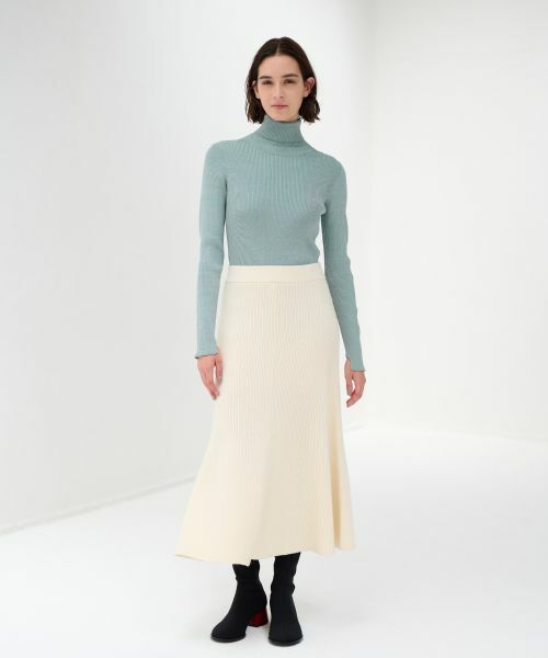 LANVIN en Bleu / ランバン オン ブルー ロング・マキシ丈スカート | 【セットアップ対応商品】トランペットフレアニットスカート | 詳細1