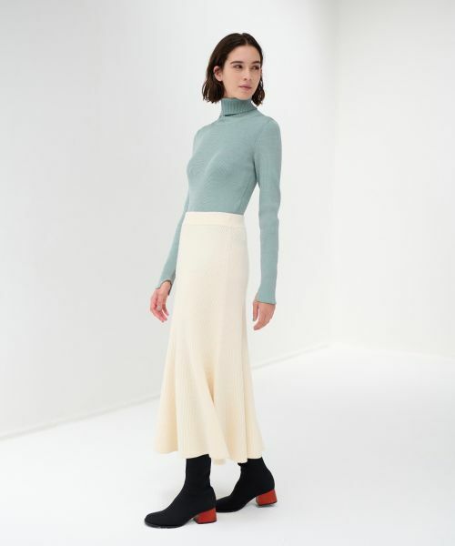 LANVIN en Bleu / ランバン オン ブルー ロング・マキシ丈スカート | 【セットアップ対応商品】トランペットフレアニットスカート | 詳細2