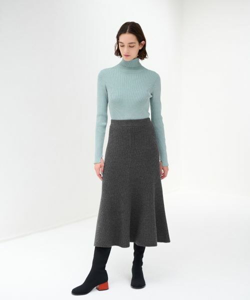 LANVIN en Bleu / ランバン オン ブルー ロング・マキシ丈スカート | 【セットアップ対応商品】トランペットフレアニットスカート | 詳細4