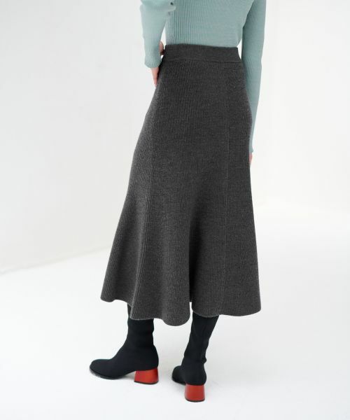 LANVIN en Bleu / ランバン オン ブルー ロング・マキシ丈スカート | 【セットアップ対応商品】トランペットフレアニットスカート | 詳細7