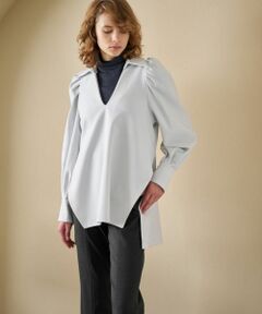 LANVIN en Bleu / ランバン オン ブルー シャツ・ブラウス | ダブルクロススキッパーシャツブラウス