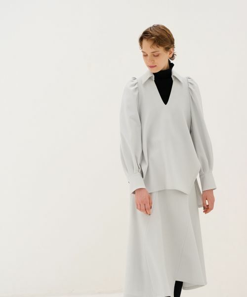 LANVIN en Bleu / ランバン オン ブルー シャツ・ブラウス | ダブルクロススキッパーシャツブラウス | 詳細1