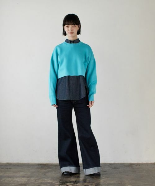 LANVIN en Bleu / ランバン オン ブルー その他パンツ | ロールアップフレアデニムパンツ | 詳細12