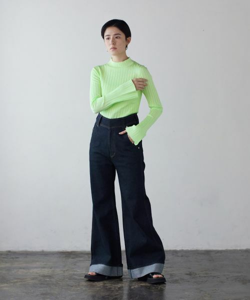 LANVIN en Bleu / ランバン オン ブルー その他パンツ | ロールアップフレアデニムパンツ | 詳細5