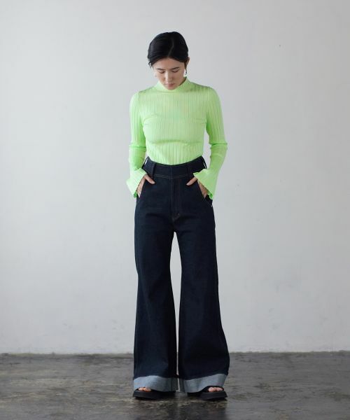 LANVIN en Bleu / ランバン オン ブルー その他パンツ | ロールアップフレアデニムパンツ | 詳細6