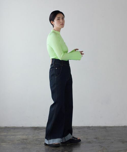 LANVIN en Bleu / ランバン オン ブルー その他パンツ | ロールアップフレアデニムパンツ | 詳細7