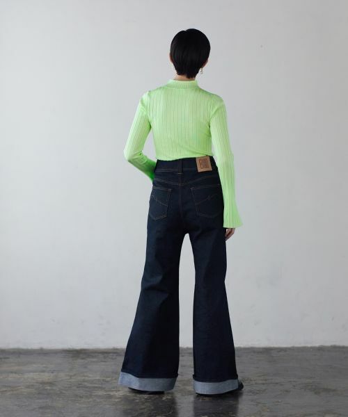 LANVIN en Bleu / ランバン オン ブルー その他パンツ | ロールアップフレアデニムパンツ | 詳細8