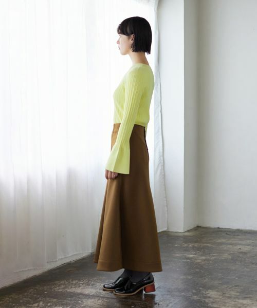 LANVIN en Bleu / ランバン オン ブルー ロング・マキシ丈スカート | ダンボールトランペットフレアスカート | 詳細6