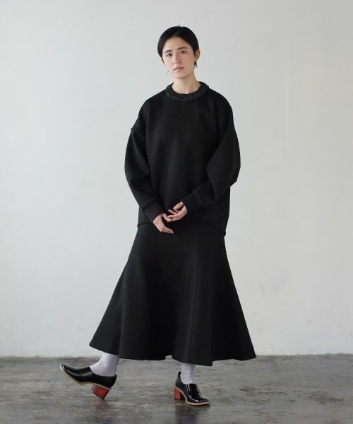 LANVIN en Bleu / ランバン オン ブルー ロング・マキシ丈スカート | ダンボールトランペットフレアスカート | 詳細9