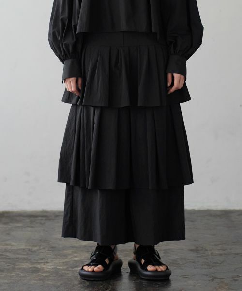 LANVIN en Bleu / ランバン オン ブルー その他パンツ | ティアードキュロットパンツ | 詳細1