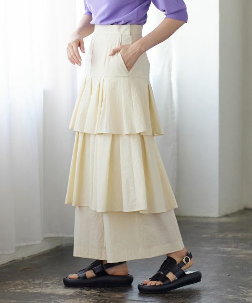 LANVIN en Bleu / ランバン オン ブルー その他パンツ | ティアードキュロットパンツ | 詳細2