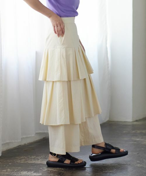 LANVIN en Bleu / ランバン オン ブルー その他パンツ | ティアードキュロットパンツ | 詳細3