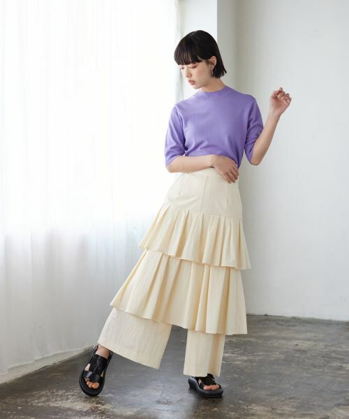 LANVIN en Bleu / ランバン オン ブルー その他パンツ | ティアードキュロットパンツ | 詳細9