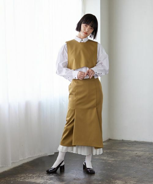 LANVIN en Bleu / ランバン オン ブルー ロング・マキシ丈スカート | プリーツヘム２ｗａｙスカート | 詳細7