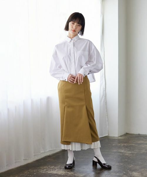 LANVIN en Bleu / ランバン オン ブルー ロング・マキシ丈スカート | プリーツヘム２ｗａｙスカート | 詳細8