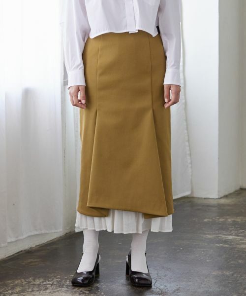 S173 Lanvin スカート　38 LANVIN en Bleu スカート ツイストドレープスカート : ZOZOTOWN