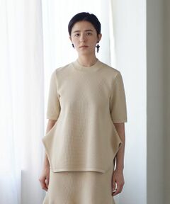 LANVIN en Bleu / ランバン オン ブルー ニット・セーター | 【セットアップ対応商品】カーブスリットワッフルニット