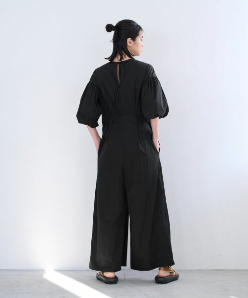 LANVIN en Bleu / ランバン オン ブルー ドレス | コットンサテンバルーンスリーブオールインワン | 詳細12