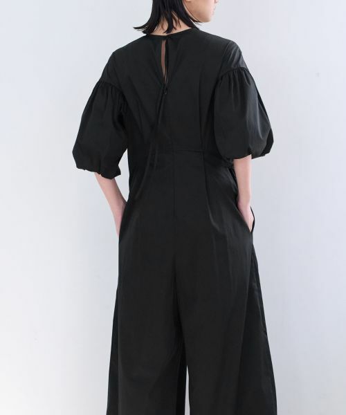 LANVIN en Bleu / ランバン オン ブルー ドレス | コットンサテンバルーンスリーブオールインワン | 詳細14