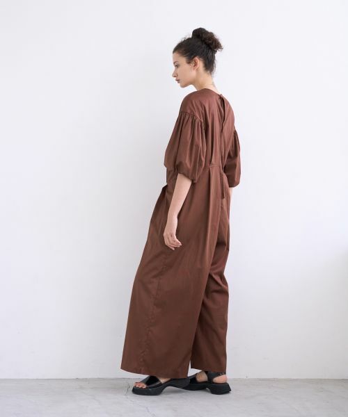 LANVIN en Bleu / ランバン オン ブルー ドレス | コットンサテンバルーンスリーブオールインワン | 詳細2