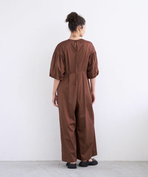 LANVIN en Bleu / ランバン オン ブルー ドレス | コットンサテンバルーンスリーブオールインワン | 詳細3