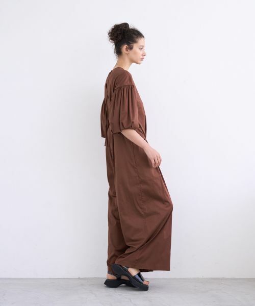 LANVIN en Bleu / ランバン オン ブルー ドレス | コットンサテンバルーンスリーブオールインワン | 詳細4