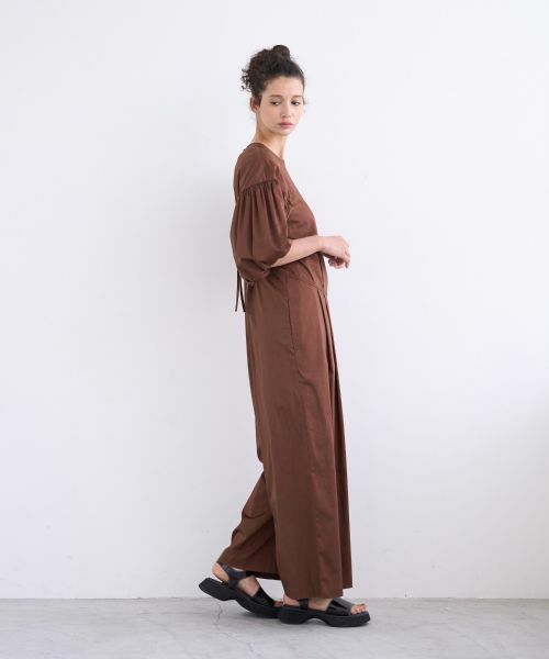 LANVIN en Bleu / ランバン オン ブルー ドレス | コットンサテンバルーンスリーブオールインワン | 詳細5