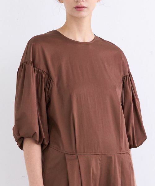 LANVIN en Bleu / ランバン オン ブルー ドレス | コットンサテンバルーンスリーブオールインワン | 詳細7