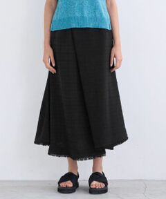 LANVIN en Bleu / ランバン オン ブルー ロング・マキシ丈スカート | 【セットアップ対応商品】ネップツイードトランペットフレアスカート