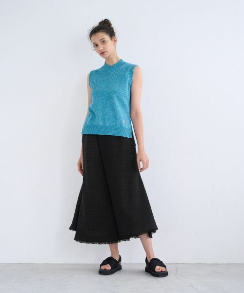LANVIN en Bleu / ランバン オン ブルー ロング・マキシ丈スカート | 【セットアップ対応商品】ネップツイードトランペットフレアスカート | 詳細10