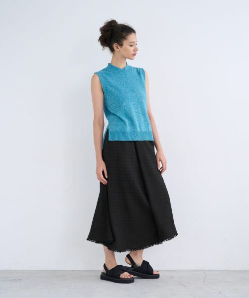 LANVIN en Bleu / ランバン オン ブルー ロング・マキシ丈スカート | 【セットアップ対応商品】ネップツイードトランペットフレアスカート | 詳細11