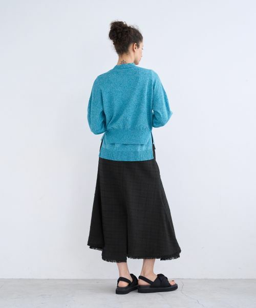 LANVIN en Bleu / ランバン オン ブルー ロング・マキシ丈スカート | 【セットアップ対応商品】ネップツイードトランペットフレアスカート | 詳細12