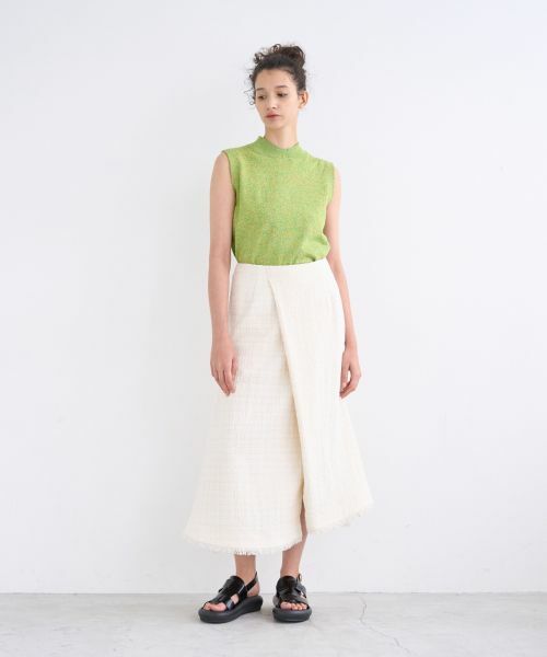 LANVIN en Bleu / ランバン オン ブルー ロング・マキシ丈スカート | 【セットアップ対応商品】ネップツイードトランペットフレアスカート | 詳細3