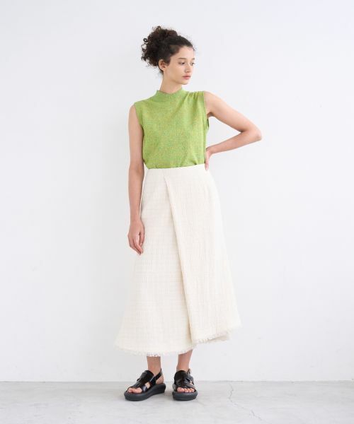 LANVIN en Bleu / ランバン オン ブルー ロング・マキシ丈スカート | 【セットアップ対応商品】ネップツイードトランペットフレアスカート | 詳細4