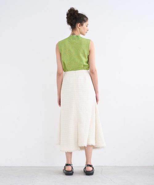 LANVIN en Bleu / ランバン オン ブルー ロング・マキシ丈スカート | 【セットアップ対応商品】ネップツイードトランペットフレアスカート | 詳細5