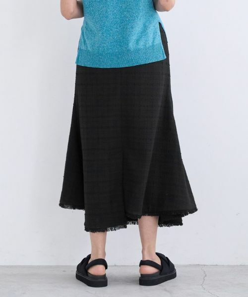 LANVIN en Bleu / ランバン オン ブルー ロング・マキシ丈スカート | 【セットアップ対応商品】ネップツイードトランペットフレアスカート | 詳細8