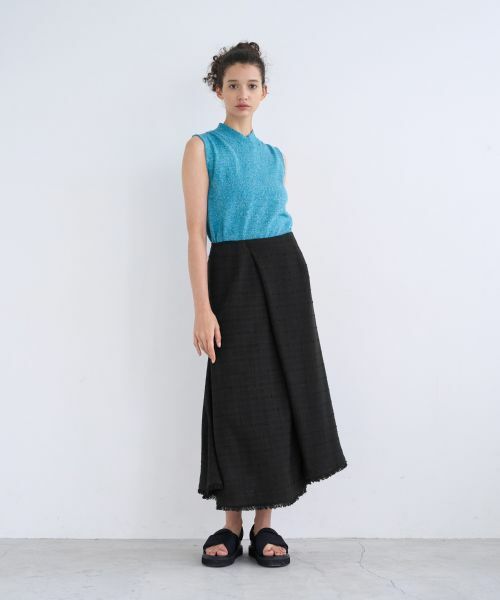 LANVIN en Bleu / ランバン オン ブルー ロング・マキシ丈スカート | 【セットアップ対応商品】ネップツイードトランペットフレアスカート | 詳細9
