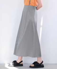 LANVIN en Bleu / ランバン オン ブルー ロング・マキシ丈スカート | エンボスサテンミニマルフレアスカート