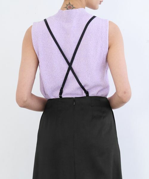 LANVIN en Bleu / ランバン オン ブルー ロング・マキシ丈スカート | エンボスサテンミニマルフレアスカート | 詳細2