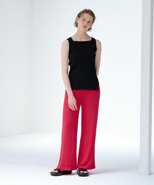 LANVIN en Bleu / ランバン オン ブルー その他パンツ | ランダムリブゴムワイドパンツ | 詳細11