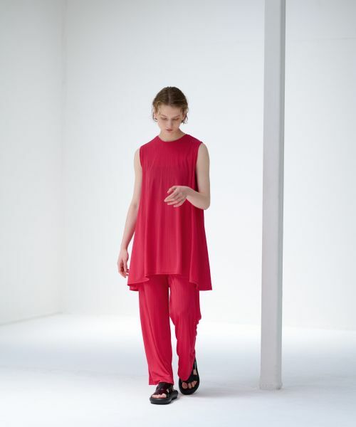 LANVIN en Bleu / ランバン オン ブルー その他パンツ | ランダムリブゴムワイドパンツ | 詳細14