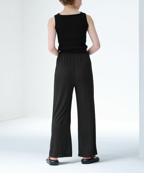 LANVIN en Bleu / ランバン オン ブルー その他パンツ | ランダムリブゴムワイドパンツ | 詳細3