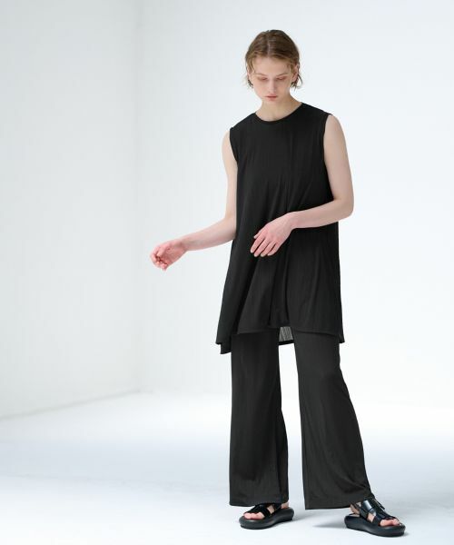 LANVIN en Bleu / ランバン オン ブルー その他パンツ | ランダムリブゴムワイドパンツ | 詳細4
