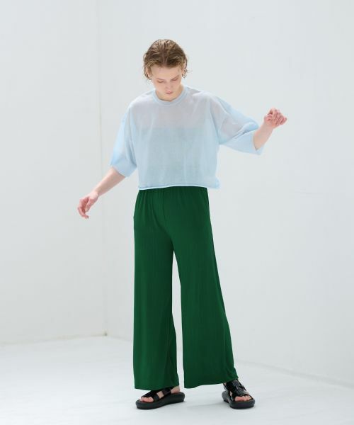 LANVIN en Bleu / ランバン オン ブルー その他パンツ | ランダムリブゴムワイドパンツ | 詳細7