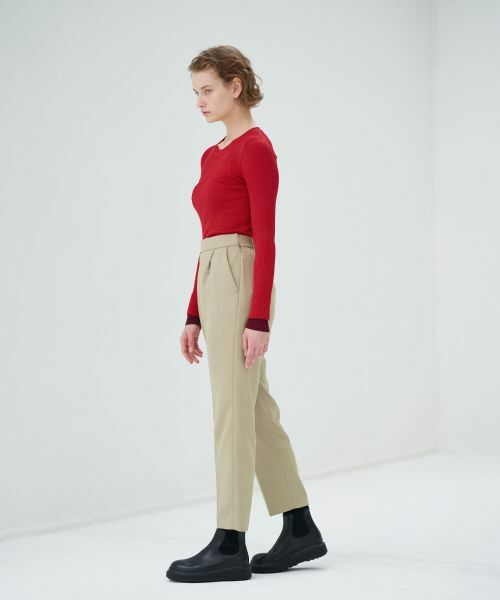 LANVIN en Bleu / ランバン オン ブルー その他パンツ | ウールカルゼテーパードパンツ | 詳細1