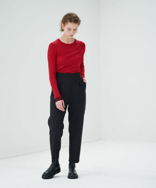 LANVIN en Bleu / ランバン オン ブルー その他パンツ | ウールカルゼテーパードパンツ | 詳細7